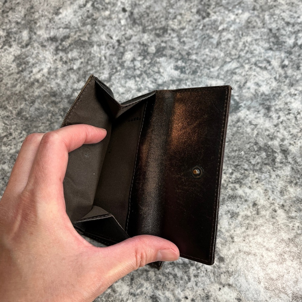 Y2K Fendi Zucca Monogram Bifold Wallet Mens Brown Leather Canvas Made in Italy - Picture 10 of 13